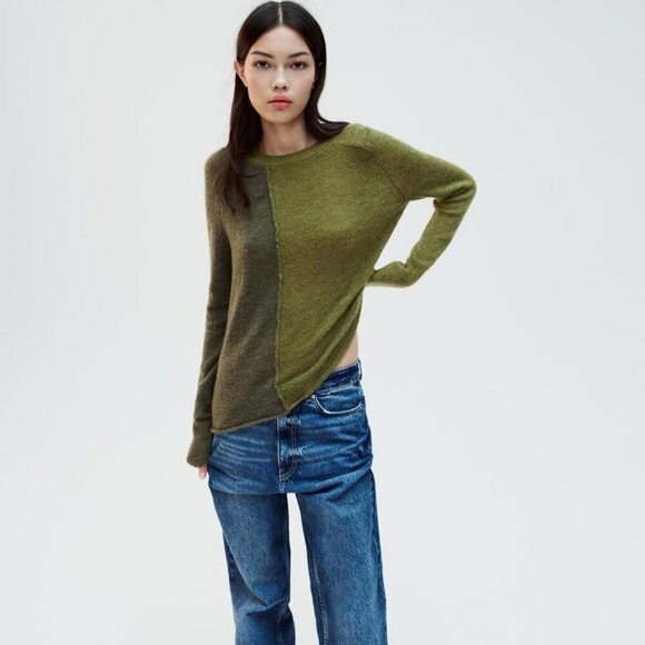 ZARA TWO TONE WOOL BLEND SWEATER - Picture 3 of 10